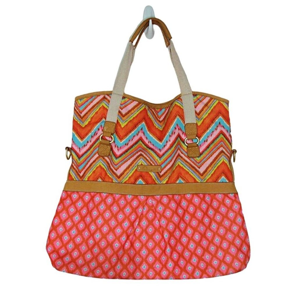 Dena Designs Tote Bag Canvas Crossbody Bag Pockets Double and Long Handles Large